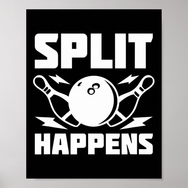Affiche Split Se Produit Drôle Bowling Plaisanterie (Devant)