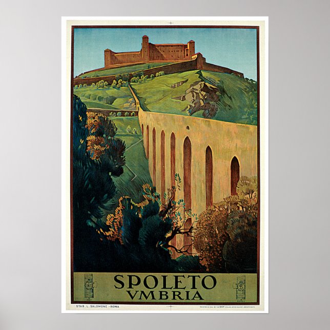 Affiche Spoleto Italie Voyage Vintage Italie (Devant)