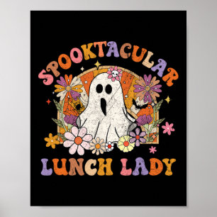 Affiche Spooktacular Lunch Lady Happy Halloween Éffrayant