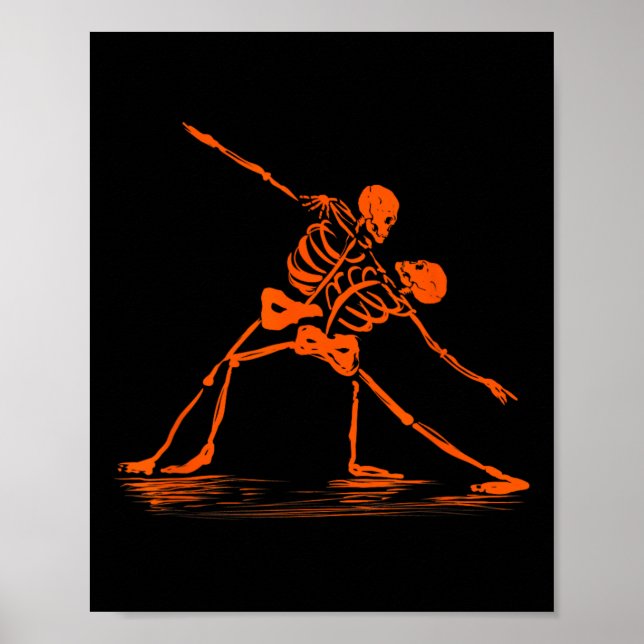 Affiche Spooktober éffrayant Dancing Skeletons mème (Devant)