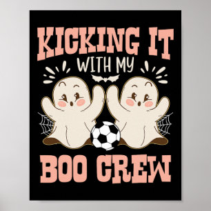 Affiche Spooky Halloween Soccer En Train De Jouer Avec Mon
