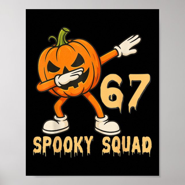 Affiche Spooky Squad Pumpkin 67 Halloween Meme 6 7 Numbers (Devant)