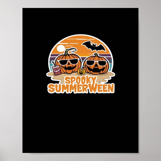 Affiche Spooky Summerween - Citrouilles Sur La Plage Class (Devant)