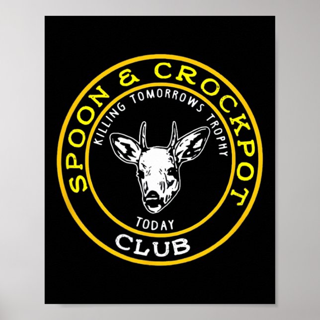 Affiche Spoon Et Crockpot Club Drôle Design De Chasse (Devant)