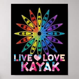 Affiche Sport de pagaie de bateau en canoë Kayakiste Vivre