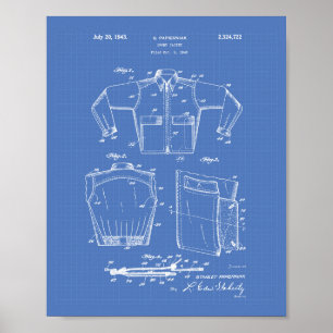 Affiche Sport Jacket 1943 Patent Art Blueprint