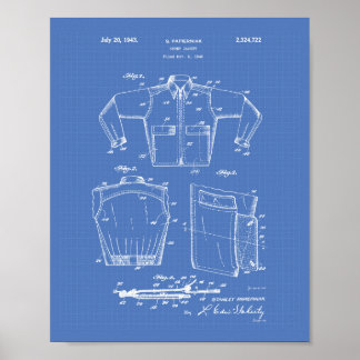 Affiche Sport Jacket 1943 Patent Art Blueprint