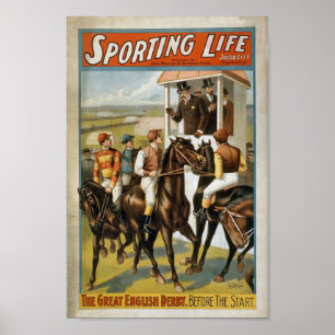 Affiche Sporting Life Great English Derby Vintage Horse