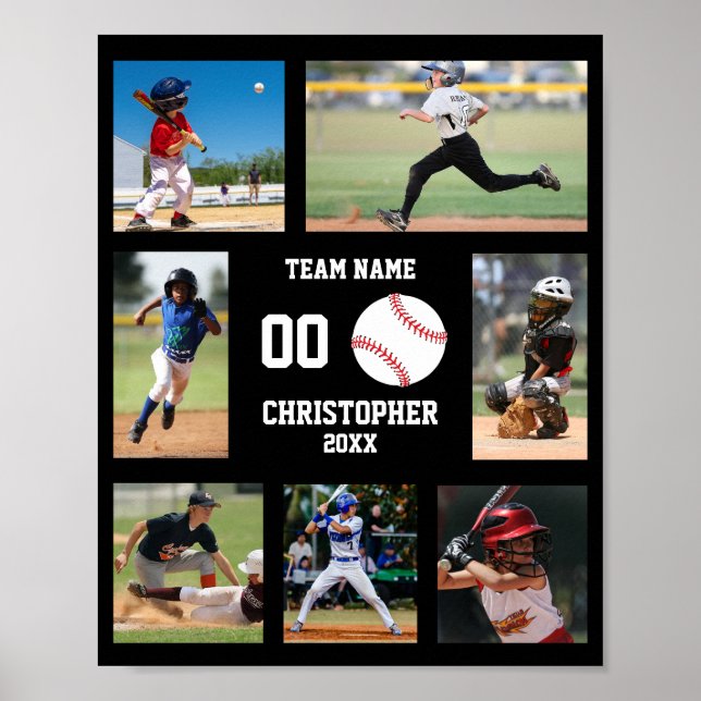 Affiche Sports Baseball Kids Photo Collage (Devant)