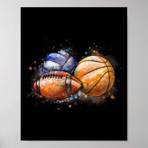 Affiche Sports Coloré Croquis Footll Vendre