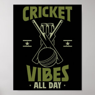 Affiche Sports Cricket Joueur Vibes Cricket