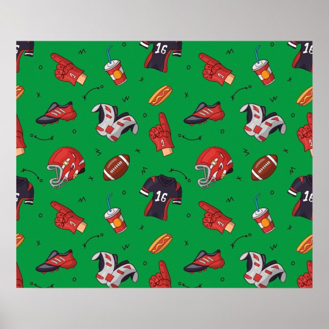 Affiche Sports de football équipement, nourriture et boiss (Devant)