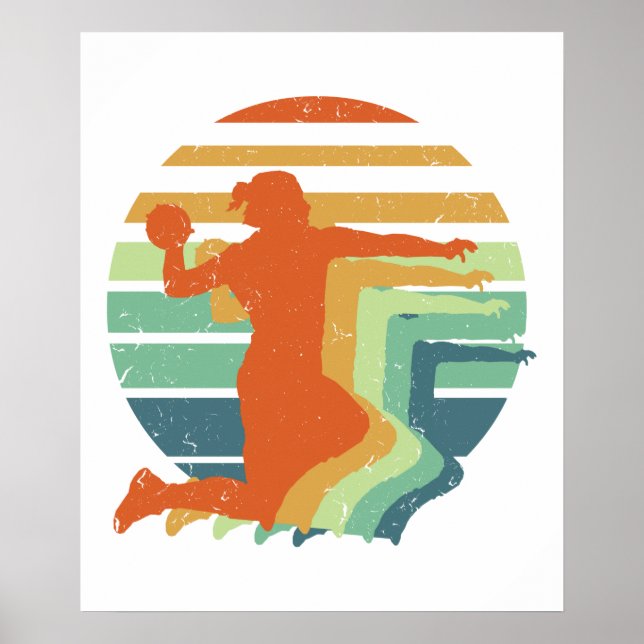 Affiche Sports de handball rétro - Handball joueur gardien (Devant)