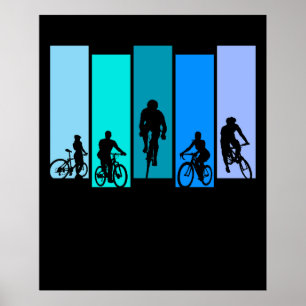 Affiche Sports de silhouette cycliste