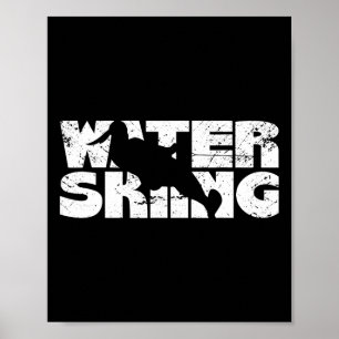 Affiche Sports de ski nautique rétro vintage ski nautique