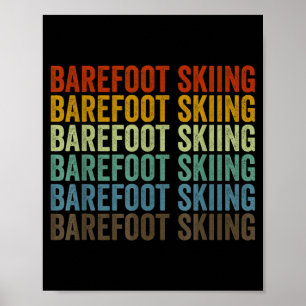Affiche Sports de ski pieds nus rétro 
