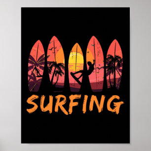 Affiche Sports de surf océanique - Planche de surf Vagues