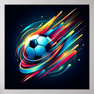 Affiche Sports de vitesse de football cybernétique futuris