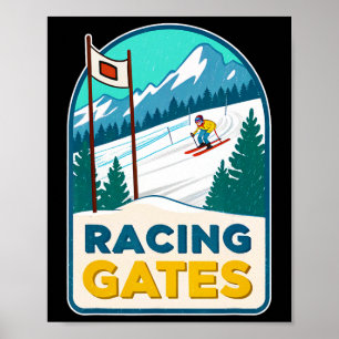 Affiche Sports d'hiver compétitifs Ski Racing Portes Enth