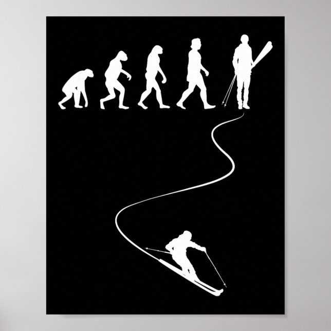 Affiche Sports d'hiver de ski Évolution de l'amateur de sk (Devant)
