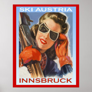 Affiche Sports d'hiver vintages Ski Autriche, Innsbruck
