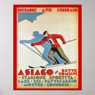 Affiche Sports d'hiver vintages, station de ski de
