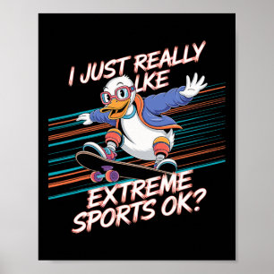 Affiche Sports extrêmes de skateboard de canard Mode de vi