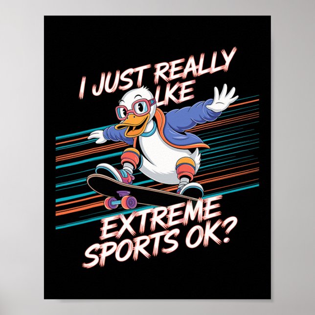 Affiche Sports extrêmes de skateboard de canard Mode de vi (Devant)