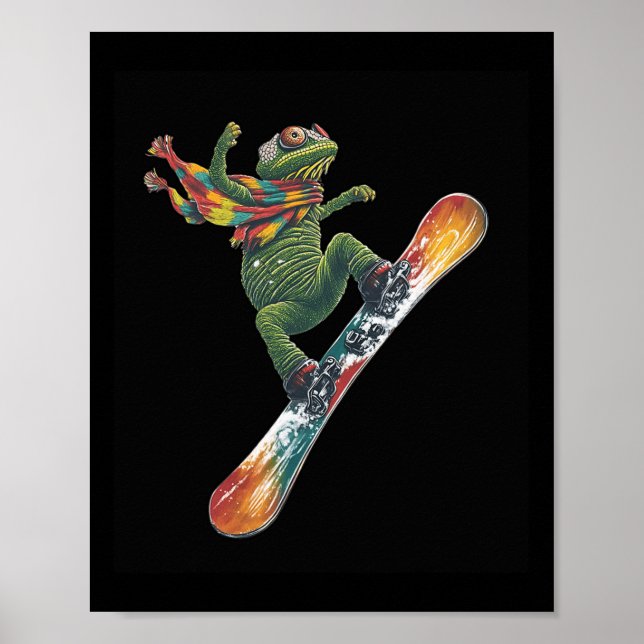 Affiche Sports hivernaux Quirty Snowboard Lizard (Devant)