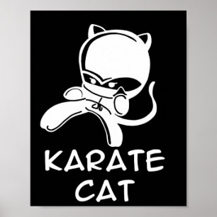 Affiche Sports Karaté Chat pour hommes femmes enfants