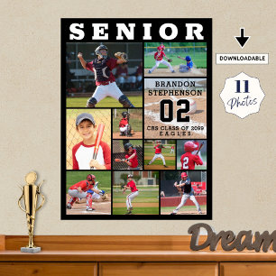 Affiche Sports Nuit Senior 11 Photo Collage Personnalisé