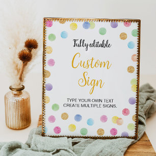 Affiche Spot Arc-en-ciel 1er Anniversaire Panneau personna