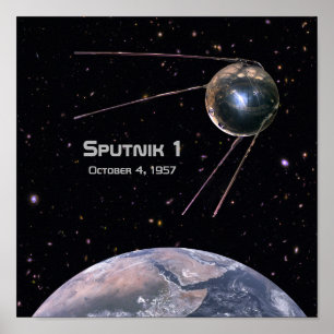 Affiche Spoutnik 1 Satellite terrestre