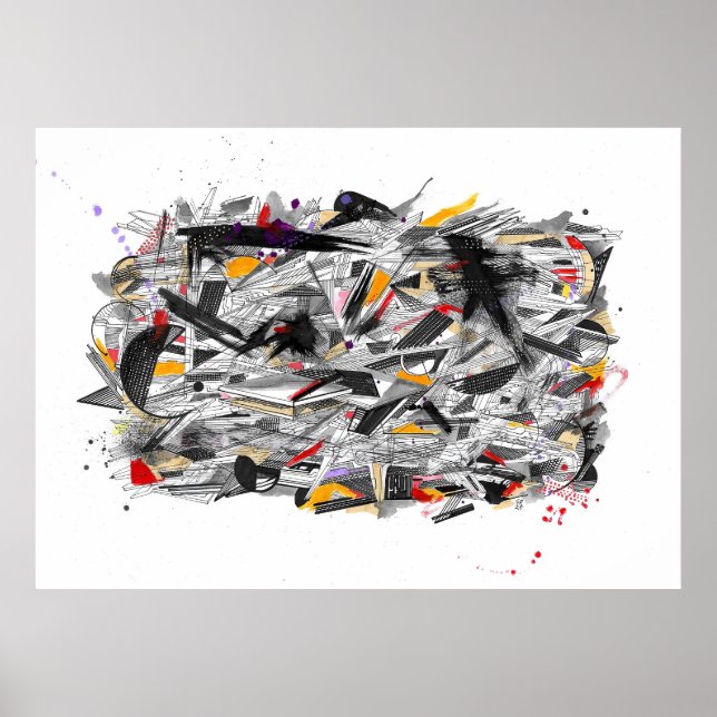 Affiche Spray géométrique (Devant)