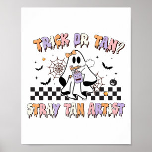 Affiche Spray rétro Tan Artiste Halloween Fantômes Sthan T