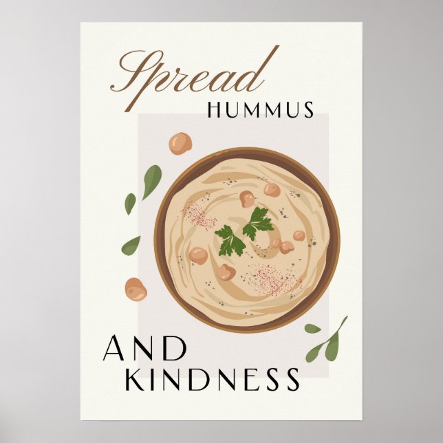 Affiche Spread Hummus and Kindness Kitchen Decor (Devant)