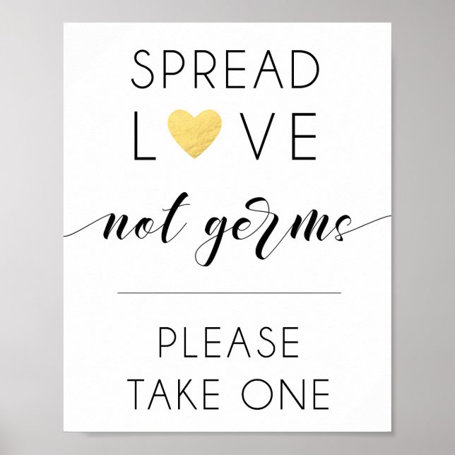 Affiche Spread Love not germs signe (Devant)