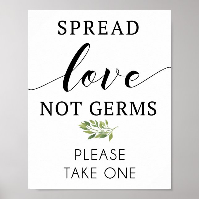 Affiche Spread Love not germs signe (Devant)