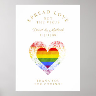 Affiche Spread Love Pride Rainbow Heart LGBT Mariage