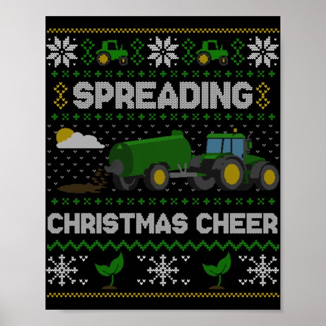 Affiche Spreading Christmas Cheer Farming Tractor Ugly Swe (Devant)