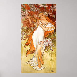 Affiche Spring Alfons Mucha Art Nouveau