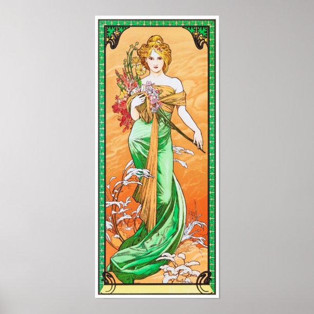 Affiche Spring, Alphonse Mucha (Devant)