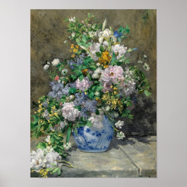 Affiche Spring Bouquet, 1866 by Pierre-Auguste Renoir (Devant)