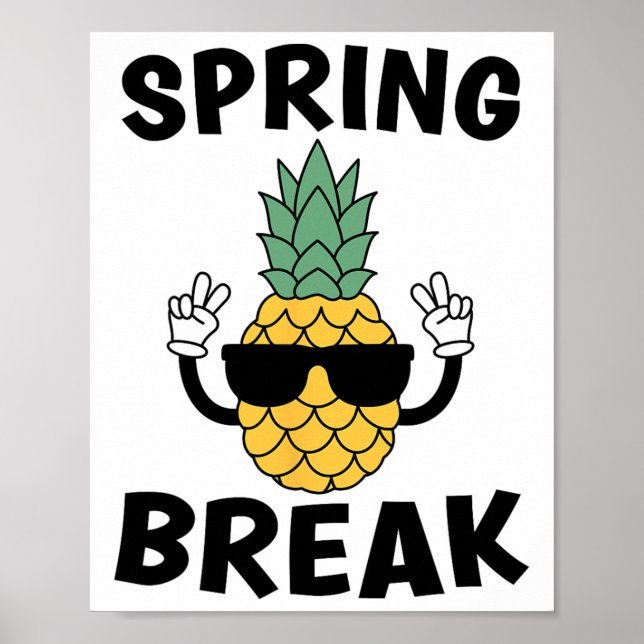 Affiche Spring Break Ananas Sungles Plage tropicale Vaca (Devant)