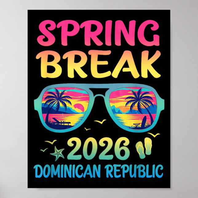 Affiche Spring Break Dominican Republic 2026 Vacation Trip (Devant)
