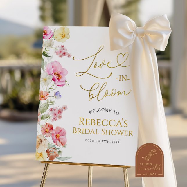 Affiche Spring Colorful Floral Bridal Shower Welcome Sign (Créateur téléchargé)