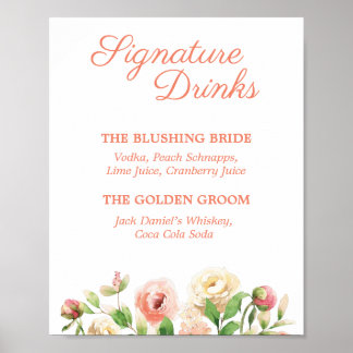 Affiche Spring Elegance Signature Drinks Sign