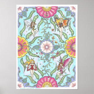 Affiche Spring Garden Fairy Bug Imaginaire Art Mandala Pos
