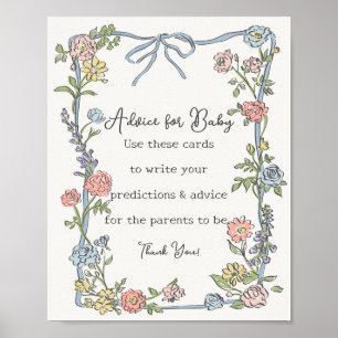 Affiche Spring Garden Party Floral Douche conseil pour béb