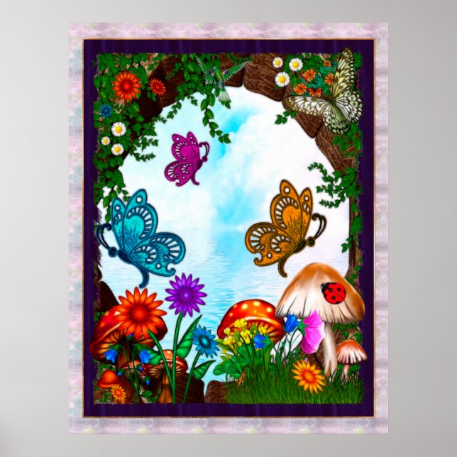 Affiche Spring Gardens Whimsical Imaginaire Art (Devant)